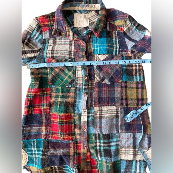 We The Free Lost In Plaid Patchwork Medium Great used condition button up top - Picture 6 of 14